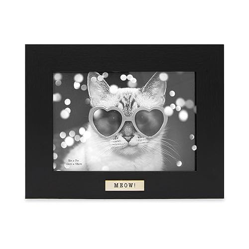 Cadre photo chat en bois noir 13x18 cm Isaac Jacobs pour table et mur - 3