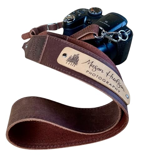 Adjustable Personalized Leather Camera Strap with Custom