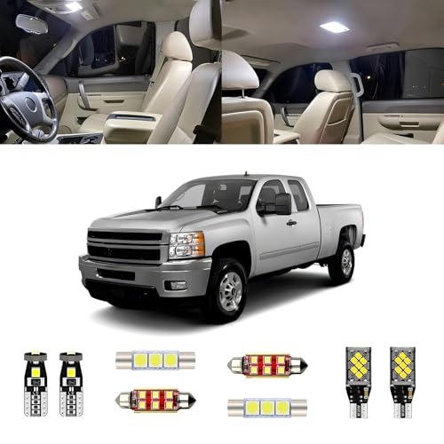 Kit de 12 luces LED interiores blancas 6000K para Chevrolet Silverado/GMC Sierra 2007-2013 miniatura 1