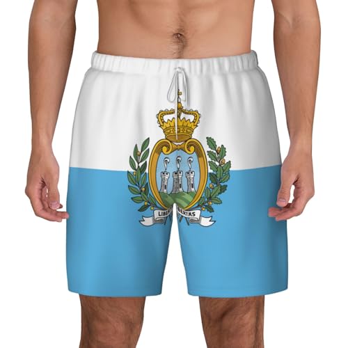 Short de bain motif drapeau Saint-Marin respirant pour homme actif en mer