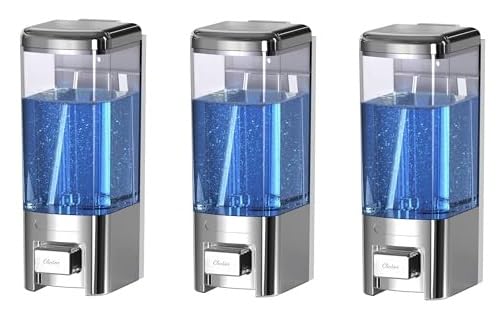Alturas ABS Wall Mounted Liquid Soap Dispenser Shampoo Sanitizer Gel Dispenser for Bathroom and Kitchen- Set of 3 (500 ml, Silver) (B0D91ZRRNR) Amazon Price History, Amazon Price Tracker