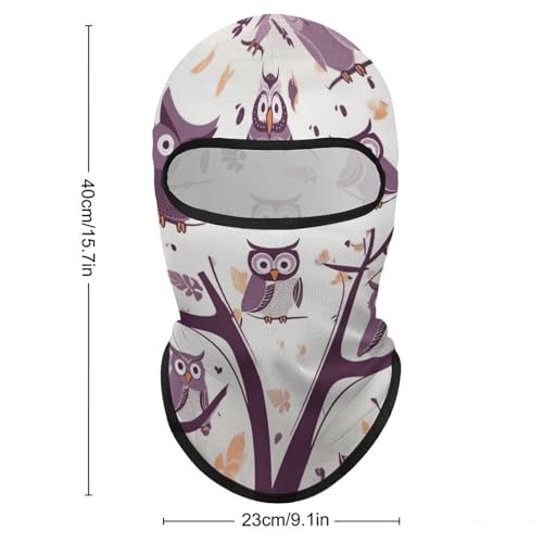 Balaclava para hombre, máscara para esquí con diseño de búho y ramas de árbol, cubreboca para invierno, ciclismo y actividades al aire libre miniatura 2