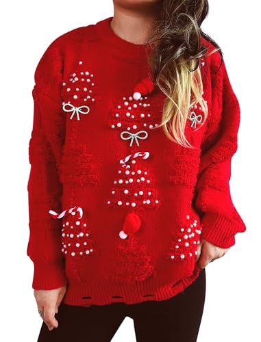 Image of OMEWEE Halloween Sweaters for Women 2024 Womens Ribbed Cuffs Pullover Sweaters Knit Baggy Fall Sweaters for Women