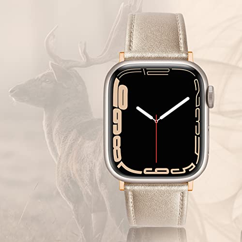 Swees Leather Band Compatible For Iwatch 38Mm 40Mm, Genuine Leather Replacement Strap Rose Gold Buckle Compatible Iwatch Series 6 5 4 3 2 1, Sports & Edition Women And Men Chmapgne #TOP4