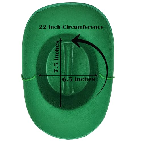 Image of The Dreidel Company Cowboy Felt Western Hat, 22 inch Circumference Dress Up Costume Clothes for Kids, Pretend Play, Party Favors