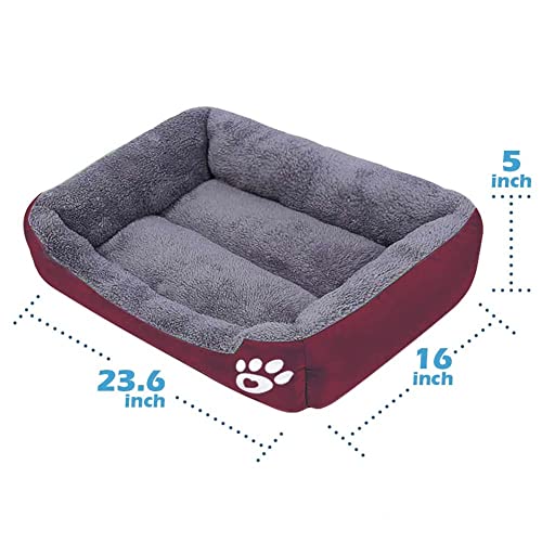 powerking Hundebett, wasserdichtes Haustier Mat Pad und Schlafkissen für Kitty Katze und kleine Hündchen, weich und waschbar （rot）