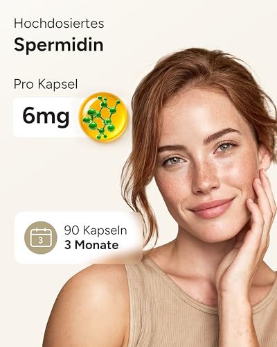Spermidin Kapseln hochdosiert - Spermidin 6mg pro Kapsel - Spermidine Gehalt durch externes Labor bestätigt - Spermidin MAX - 3 Monatsvorrat 2