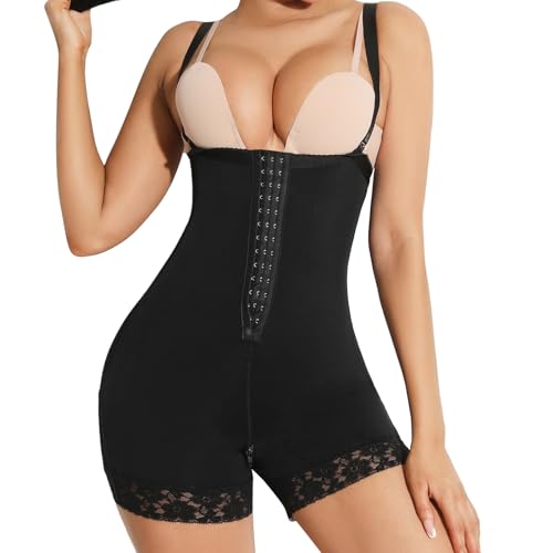 Image of Gaceblis Fajas Colombianas Shapewear for Women Tummy Control, Faja Body Shaper Butt Lifter Bodysuit with Zipper Crotch Black