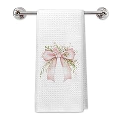 Pink Bow Floral Towels