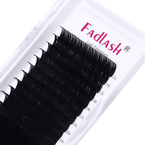 FADLASH Eyelash Extension 0.15 D Curl 16 Rows Mix-12-20mm Classic Lash Extensions Optinal Thickness 0.10/0.15/0.20/0.25 C/D Curl Mix 8-16mm|12-20mm Silk Lashes Extension (0.15-D, 12-20mm)