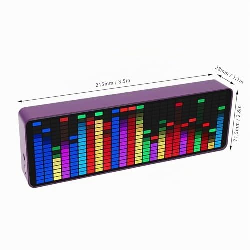 Analyseur Audio FFT LED RGB 384 LEDs 16x24 Segments 7 Couleurs Indicateur Rythme Lumineux Capteur Vocal pour Musique DJ Home Studio