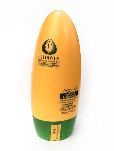 ULTIMATE Moroccan Argan Oil Hydrating Shampoo - 300 ml - Sulfate Free Argan Oil Shampoo - Safe for Color Treated Hair with Vitamin E, Carotene and Essential Fatty Acids
