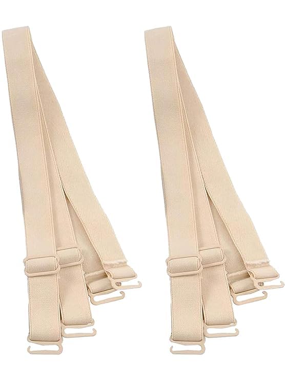Women's Solid Multicolor Elasten Detachable Stretchable Adjustable Straps for Bra Metal FreeSize Pack of 2-image-49