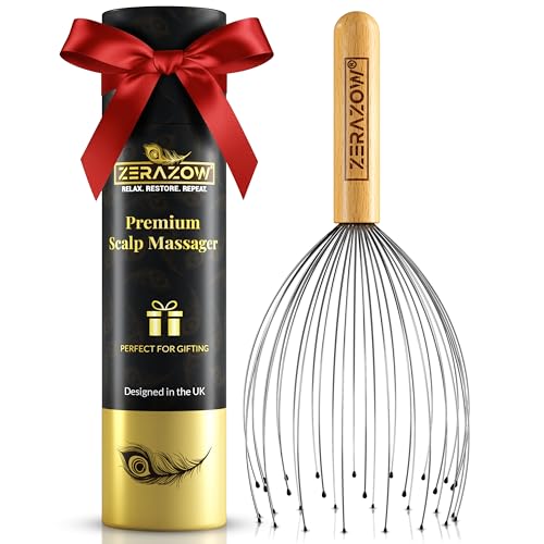 scalp massager 32 prongs beech wood head scratcher scalp stimulator relaxation