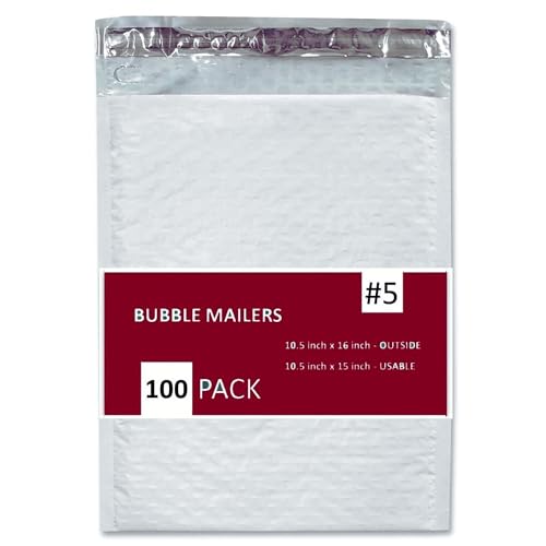 IPACKNOW 100 PC #5 10.5x16 Inches 100 Pack Inches Poly Bubble Mailers Shipping Padded Envelopes Self Seal Waterproof Cushion Envelopes