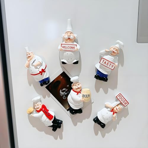 12 imanes decorativos chef de resina para nevera miniatura 5