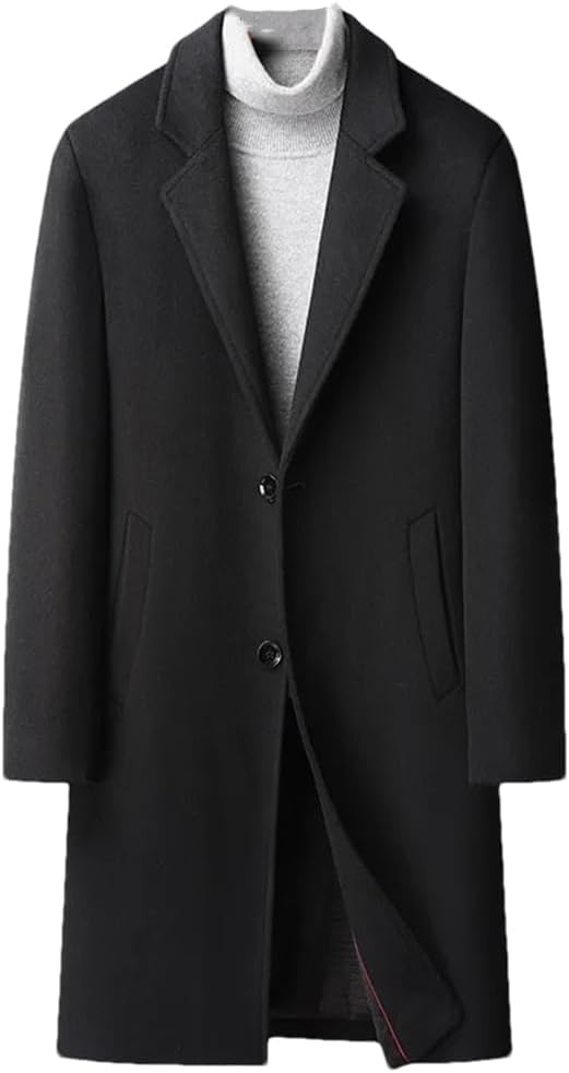 Haitpant Men's Winter Long Style Jacket Fashion Woolen Coat Wool Trench Coat Men Dress Jacket