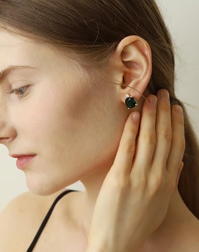 Cushion-Cut Crystal Stud Earrings – 925 Silver Post, Gold-Plated, 9 Colors3