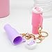 TOS Mini Tumbler Keychain Set of 2, Mini Cup Keychain for School Bag Key Ring or Lip Balm, Cute Tumbler Keychain (Purple-pink)