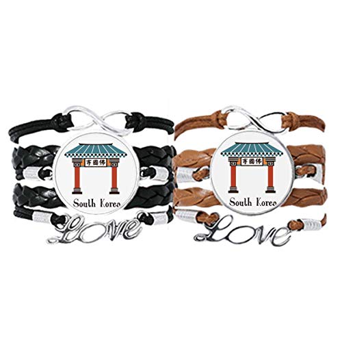 Pulsera Bulguksa Corea del Sur de cuero casual para parejas y viajeros urbanos