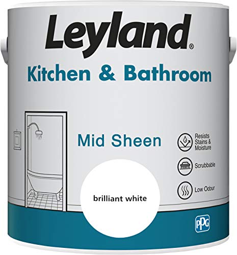 Leyland Kitchen & Bathroom Mid Sheen Brilliant White 2.5 Litre