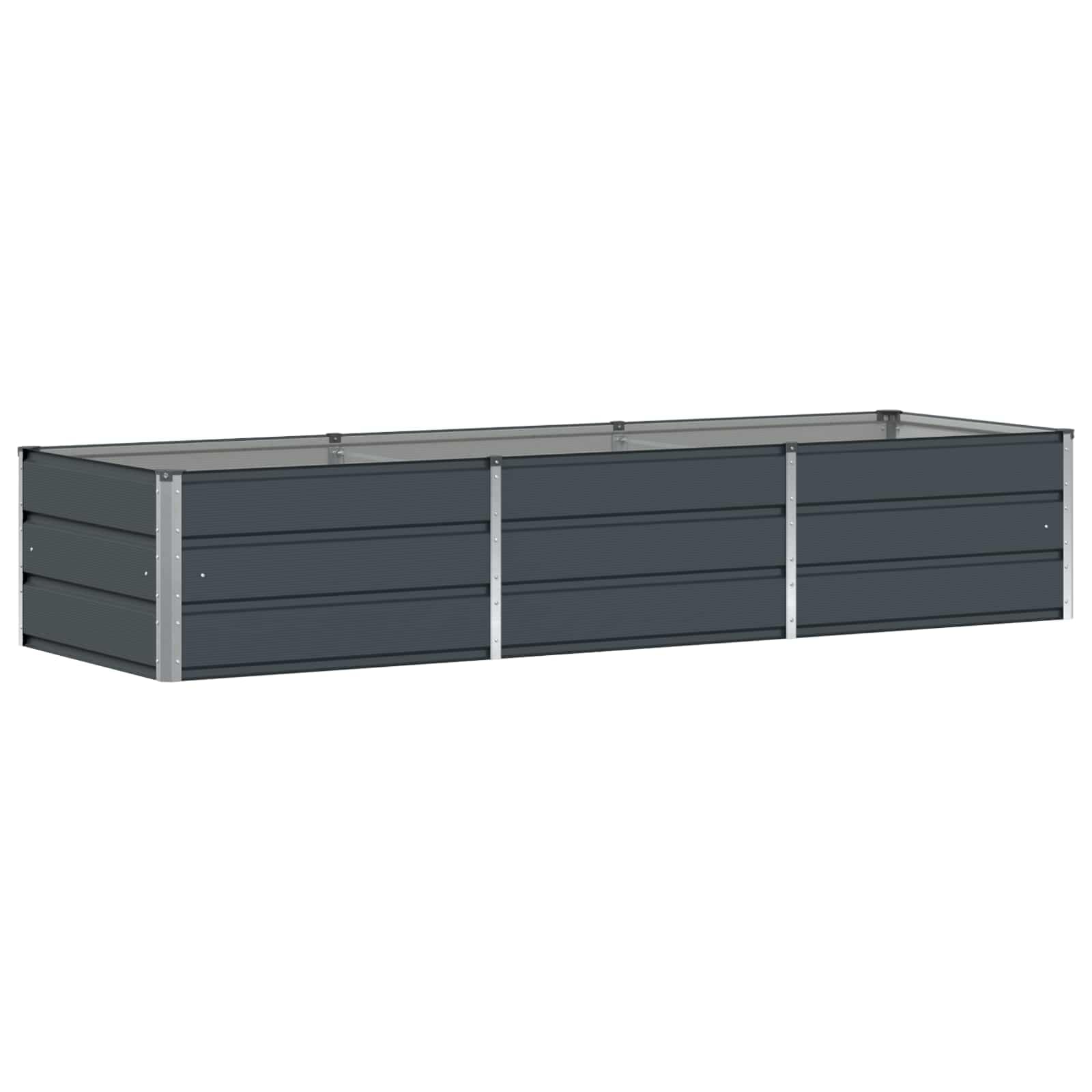 Donica Antracyt 240 x 80 x 45 cm Stal Nowoczesna Donica Ogrodowa Ze Stali Do Wewnątrz i Na Taras Wytrzymała i Stylowa Doniczka Minimalistyczna Roślin Doniczka Duża