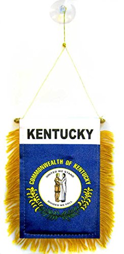 AZ FLAG, Kentucky Mini Banner, 6'' x 4'', 100% Polyester US state of Kentucky Small Pennant for Car