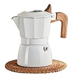 BAIRNOX ダブルバルブ エスプレッソ器具 エスプレッソメーカー直火式 3カップ エスプレッソ直火用 家庭用 自宅用 キャンプ エスプレッソ 直火式エスプレッソマシン モカポット (ホワイト)