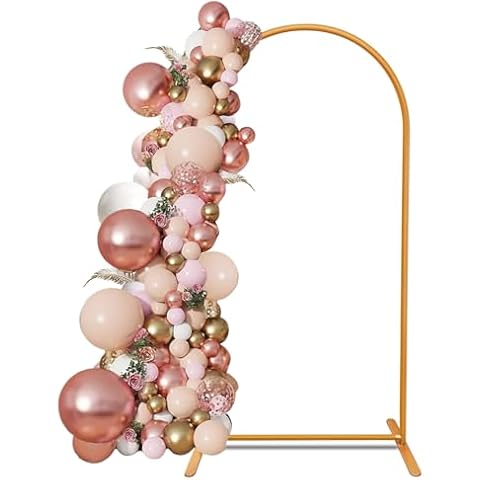 Wedding Arch Backdrop Stand 7.2FT, Arch Backdrop Stand for Party, Balloon Arch Stand, Gold Aluminum Metal Arch Backdrop Stand, Wedding Arch Frame for Birthday Baby Shower Photo Background Decoration Cover