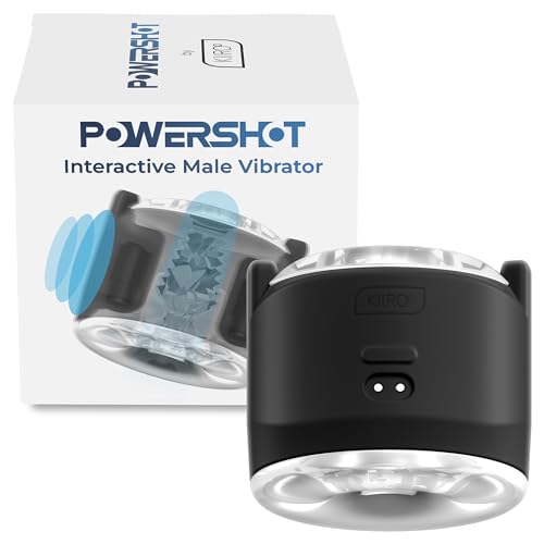 Kiiroo PowerShot Masturbateur interactif pour homme – Bluetooth & contrôle par application – 5 modes manuels & propre motif – Compact, silencieux, adapté aux voyages – Stamina Trainer