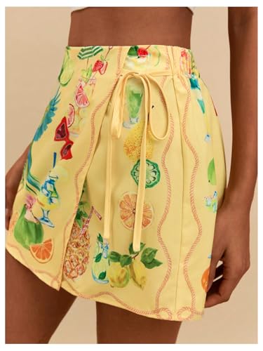 Image of SweatyRocks Women's Boho Mini Skirts Floral Shorts Tie Side Wrap Skorts