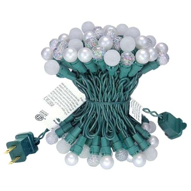 Christmas Lights Warm White 70 LED G15 Glass Blubs Globe String Light Plug in ETL Certified Outdoor Indoor String Light for Holiday Party Christmas Tree Patio Party Garden Yard Gazebo Wedding Decor