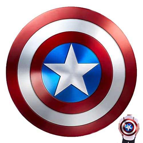 Captain America,Captain America Shield 18.7in,Captain America Shield Metal,with 4 Shoulder Straps Red