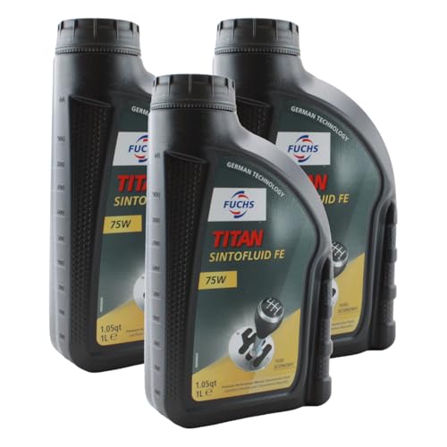 Fuchs 3 Liter TITAN SINTOFLUID FE SAE 75W Manual Transmission Fluid (3 x 1L)