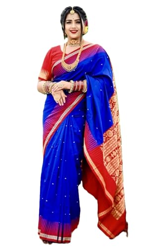 Image of NEW COLLECTION Women's Odisha Handloom Sambalpuri Pata Saree Temple Border Pasapalli Bomkai Buti Boyanika Design Saree Banarasi Soft Papa Silk Simple Ethnic Orissa Sari with Blouse Piece