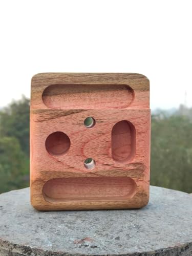 Image of Wooden Hangboard Grip Trainer - CNC Milled Natural Wood Finger Strength Board with Multiple Grip Options, Pinches & 10 /20 /23 mm Pocket Depths for Climbing Training