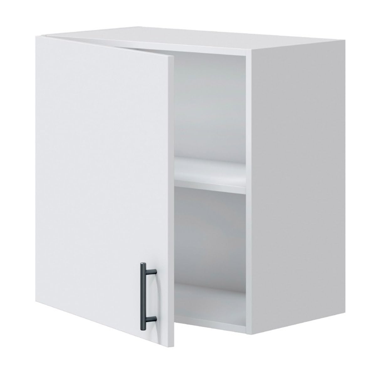 PEGANE Meuble à Suspendre, Meuble Haut pour Cuisine avec 1 Porte Coloris Blanc Brillant - Hauteur 59 x Longueur 60 x Profondeur 34 cm