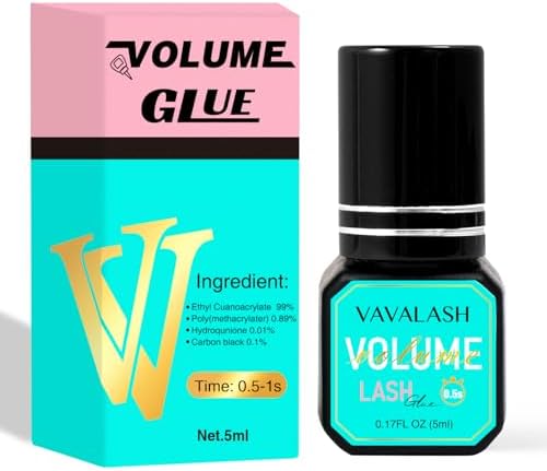 VAVALASH Eyelash Extension Glue Lash Extension Adhesive 0.5-1 Sec Drying Time Retention 9 Weeks Maximum Bond Lash Glue Long Lasting Black Lash Adhesive Professional Lash Artist Use Only (Volume,5ml)