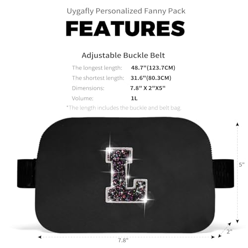 Image of Uygafly Graduation Gifts for Girls Teens Kids Women Her - 2024 Graduation Gifts,Belt Bag Cute Trendy Stuff Graduation Essentials Accessories | Black,Initial L