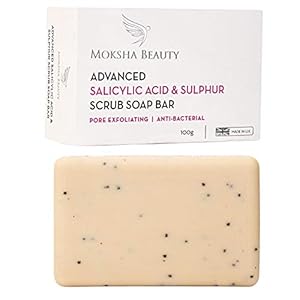 Zwavelzeepstaaf met Salicylzuur – [Made in U.K] Geavanceerde Salicylzuur- en Zwavelscrubbehandeling Gezichtszeepstaaf…