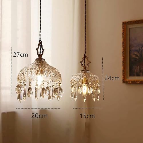 Lámpara de techo de gota de cristal para iluminar mesa 7