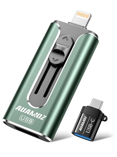 AUAMOZ 512GB Flash Drive Intended for iPhone, Memory Stick Storage Files Photos Videos Backup, Compatible with iPhone iPad Android PC, Plug and Play, No Application Required (Green)