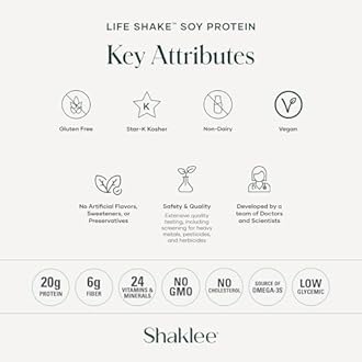 Shaklee Life Shake™ Soy Protein French Vanilla - Complete Meal Replacement with 20g Protein, 6g Fiber, 24 Vitamins & Minerals - Supports Satiety & Healthy Weight - Non-GMO - 14 Servings
