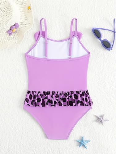 Kids Girls Cute Kitty One Piece Swimwear Spaghetti Straps Ruffles Beach Bikini Bathing Suits4