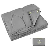 EEZEE Lightweight Compact Travel Outdoor Blanket, Camping Warm Down Alternative Packable Waterproof...