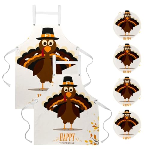 Tablier de serveuse pour cuisine et restaurant motif feuilles d'automne