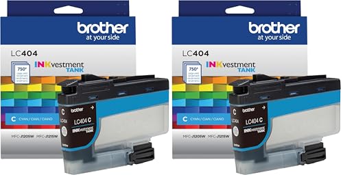Image of Brother Genuine LC404C Cyan INKvestment Tank Ink Cartridge (Pack of 2)