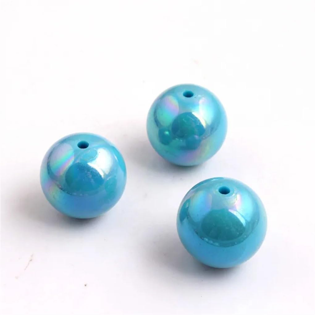 Abalorios acrílicos, Cuentas AB redondas sólidas acrílicas de 12-20mm, Multicolor, for fabricación collares y pulseras gruesas DIY(Light purple,20mm 100pcs)