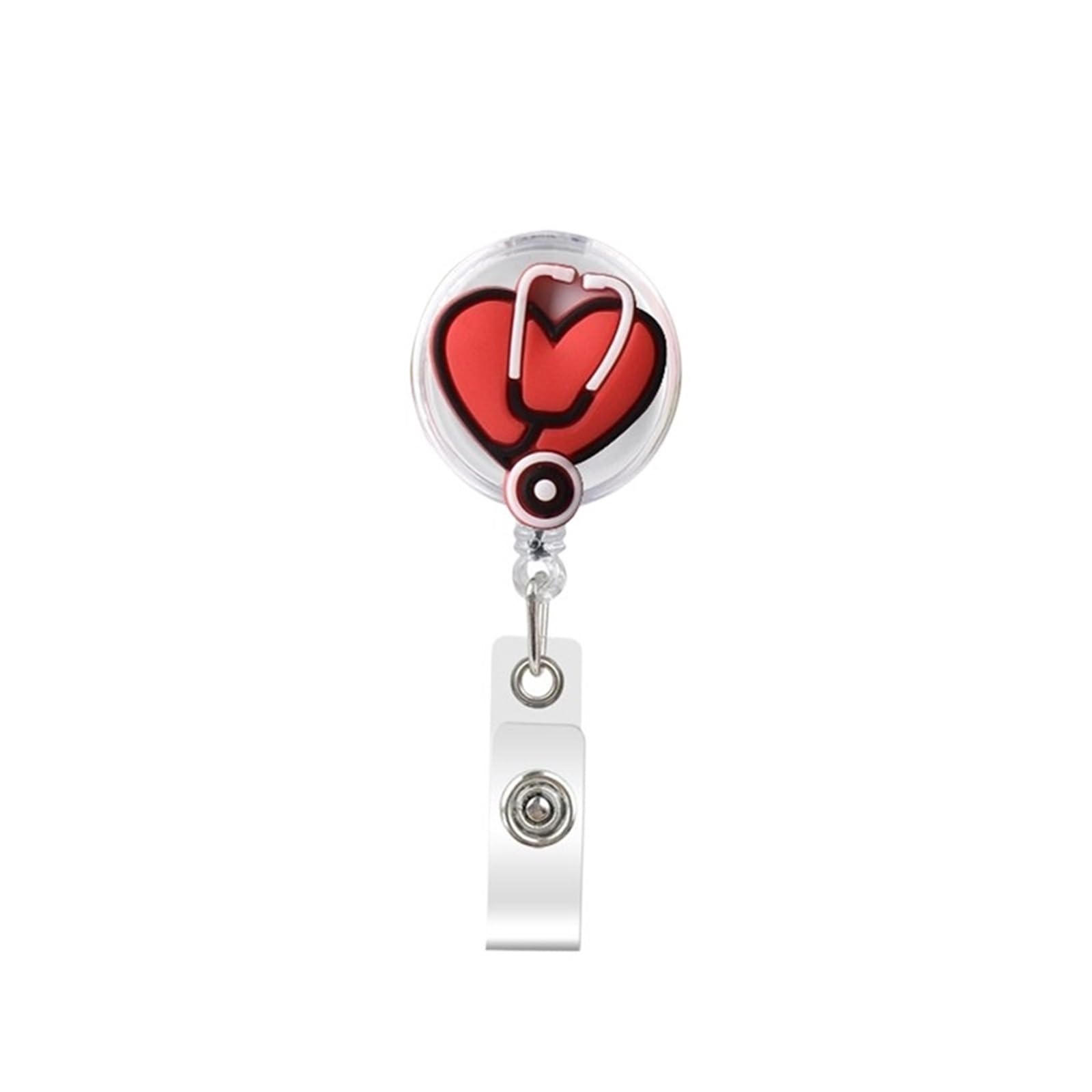 Lanyard Da Collo 10 pezzi di simpatici portachiavi porta badge retrattile in silicone for infermieri ospedalieri, creativo(Color3)