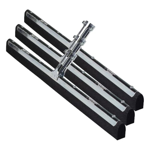 SPARTA Flo-Pac Double Foam Floor Rubber Squeegee Window Squeegee with Heavy Duty Steel Frame for Floor, Bathroom, Kitchen, Concrete, Tile, Garage, Commercial Use, 22 Inches, Black (Pack of 3)